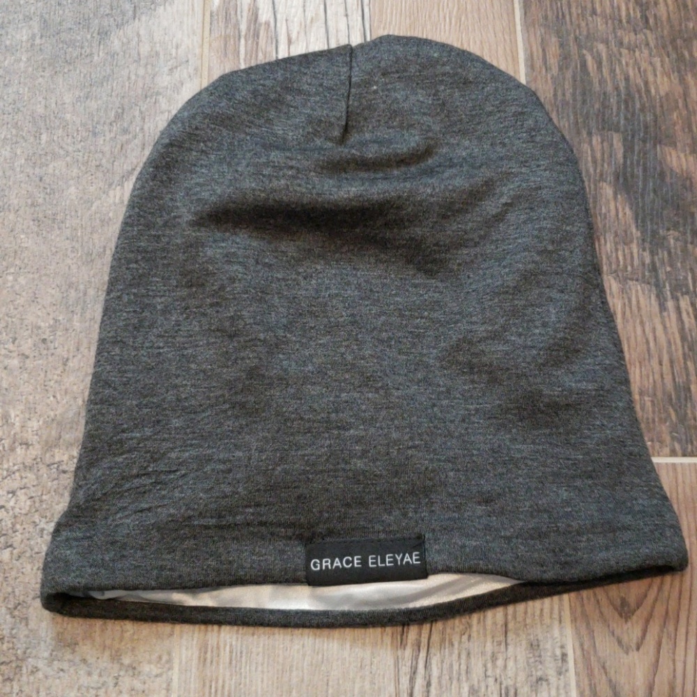 NWOT Grace Eleyae Satin Lined Cap SLAP Dark Gray
